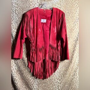 Red western leather jacket